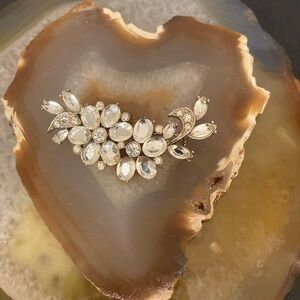 Vintage early Monet pre 55 silver floral brooch 2.25" x 1"